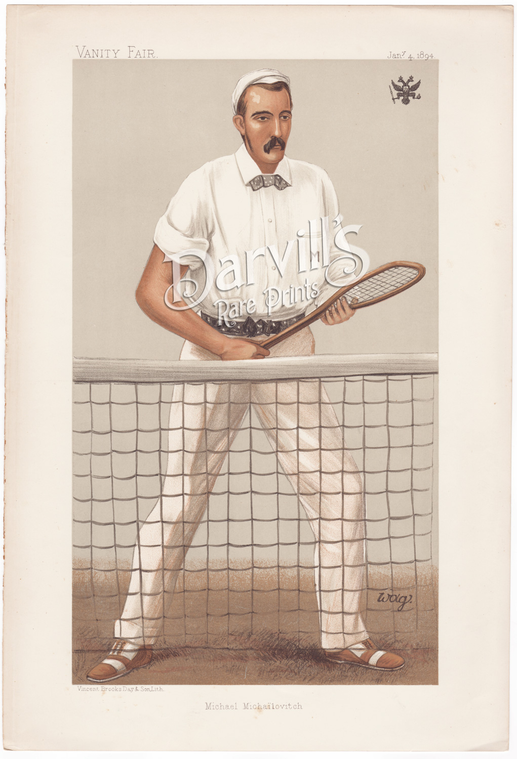 The Grand Duke Michael Michailovitch of Russia 1894 tennis player